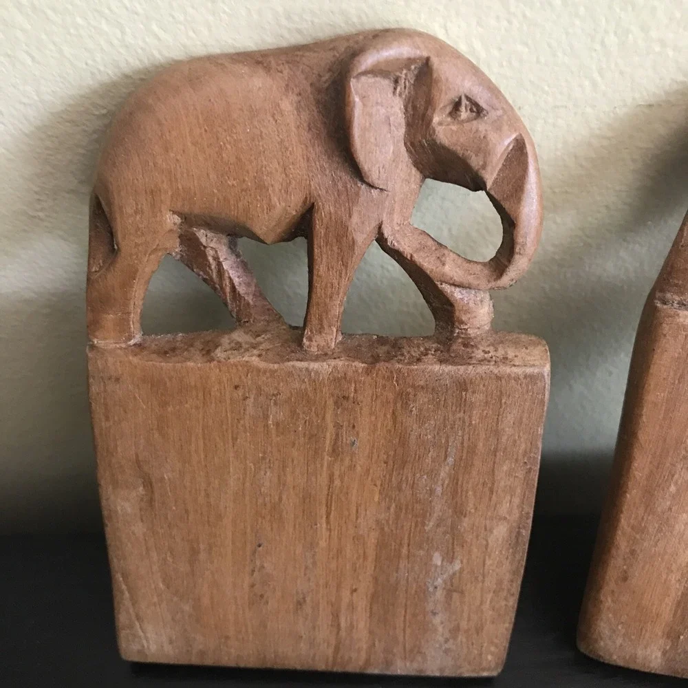 Wooden Hand Carved Coasters (Set of‎ 4)
